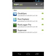 The list of rooted apps in Superuser