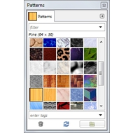 Patterns panel of GIMP